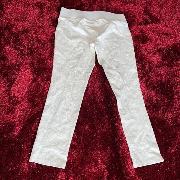 One 5 One white textured ankle cropped Elastic waisted pants Sz L - Picture 4 of 16